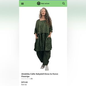 Like New Alembika Callie Oversized Babydoll dress in Forest Size Large